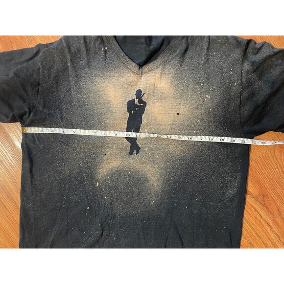 Men’s Black Graphic Tee L – Faded Abstract Silhouette – Streetwear Utility - Picture 6 of 6